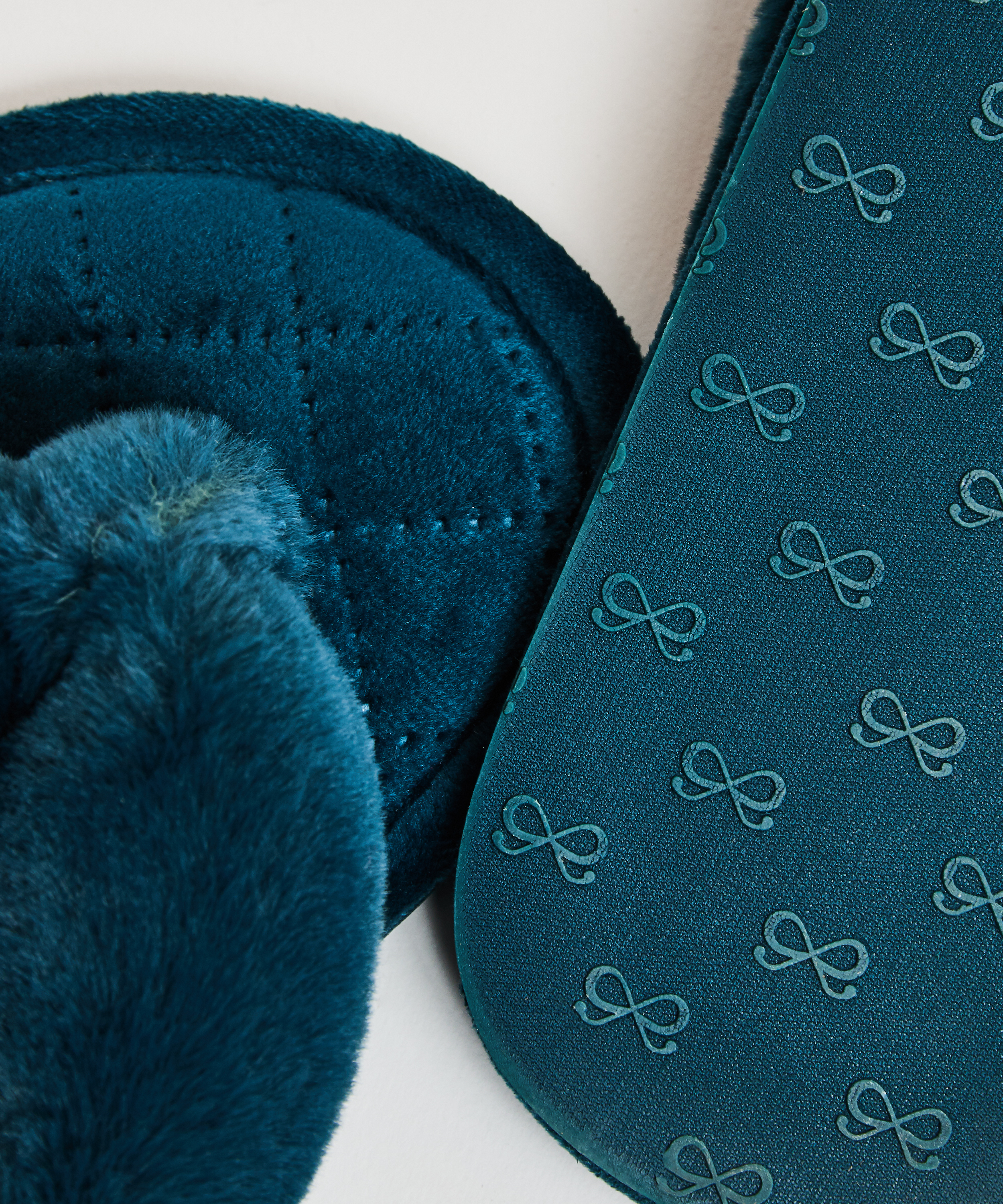 Slippers Velours fur, Grønn, main