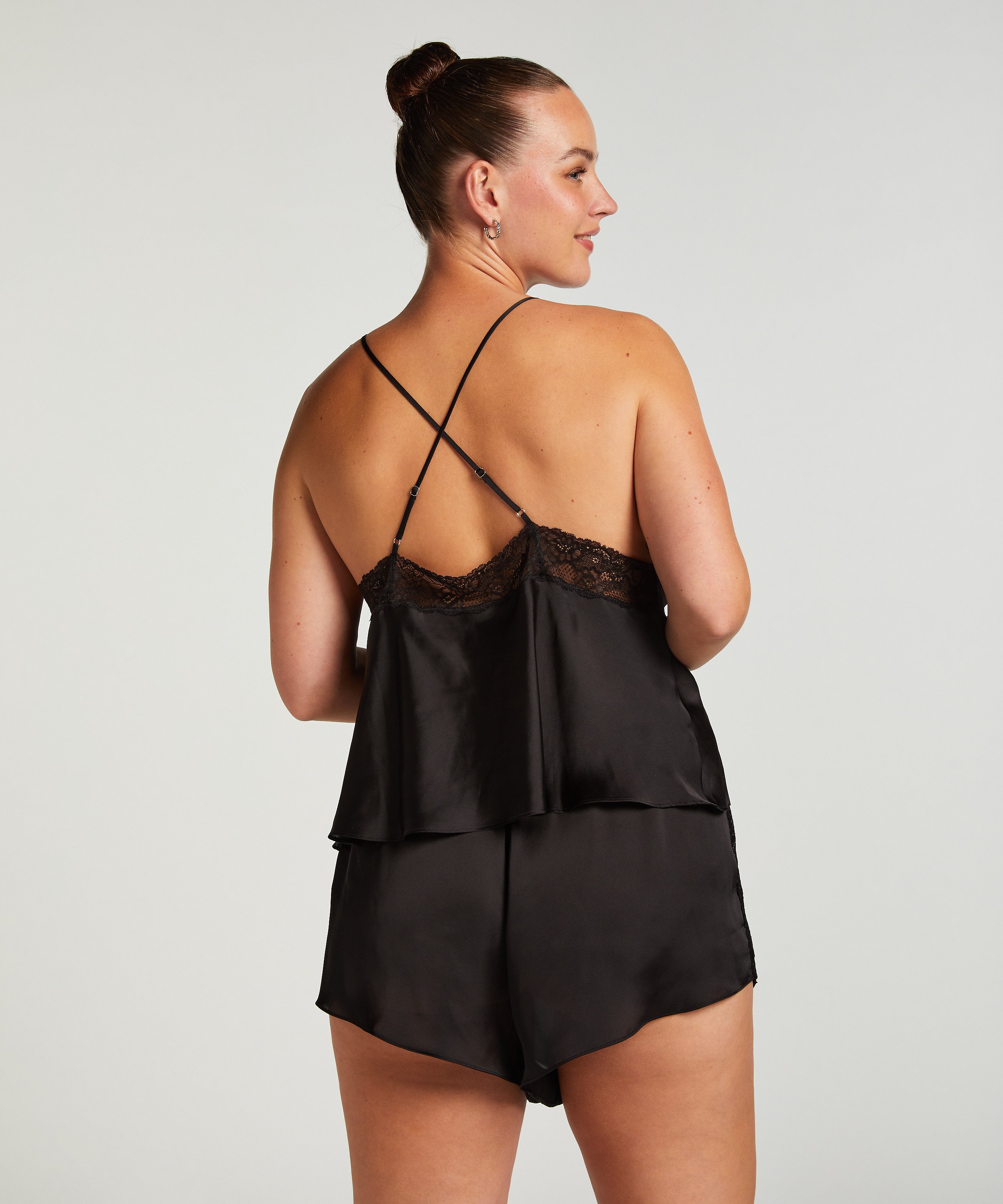 Cami-topp Satin Marcela, Svart, main