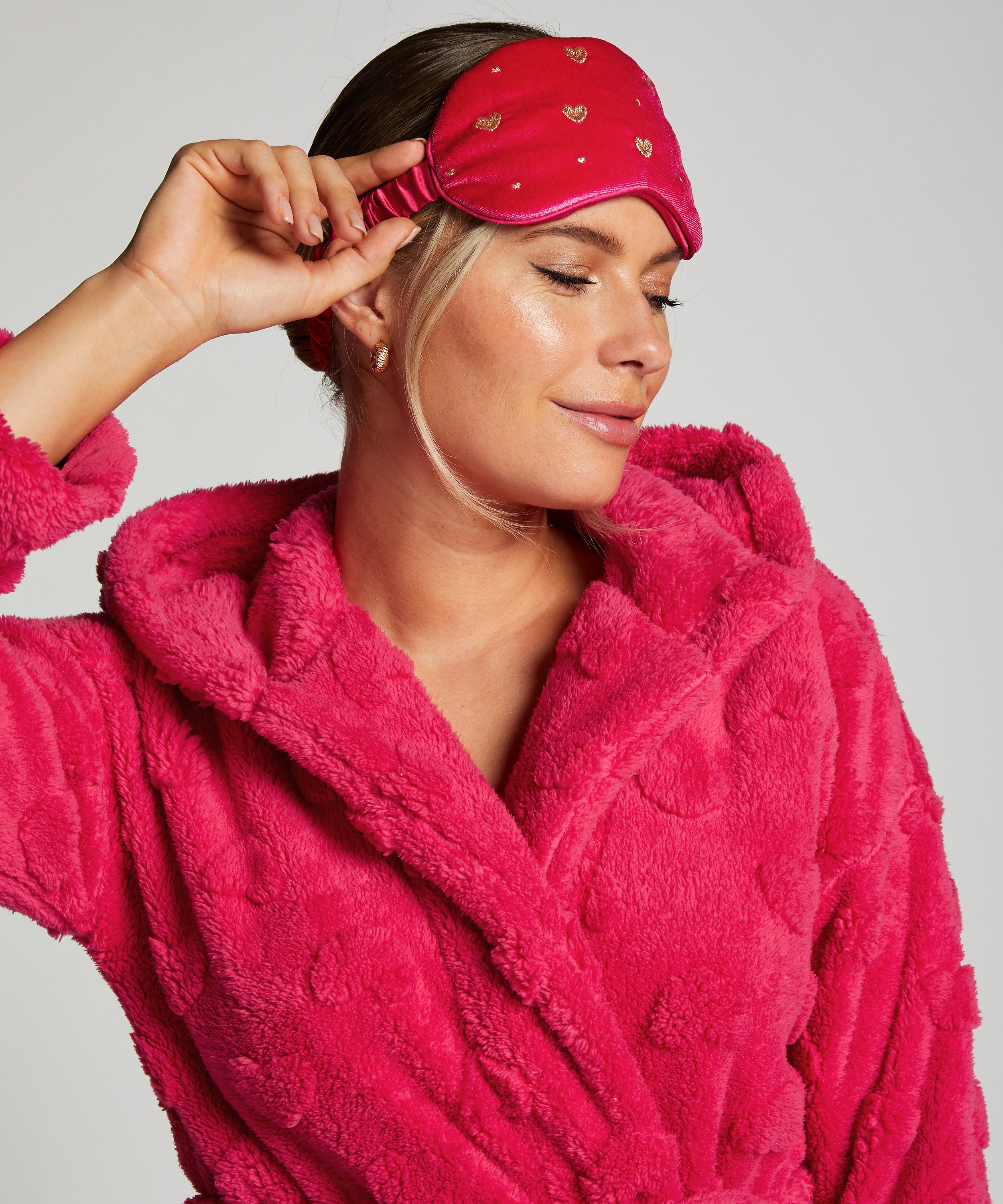 Sovemaske Velours, Rosa, main