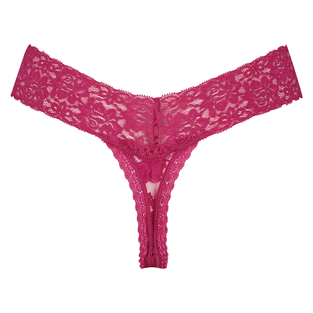 Floral lace g-streng, Rosa