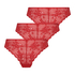 3-pakning usynlige brasilianske truser, Rød