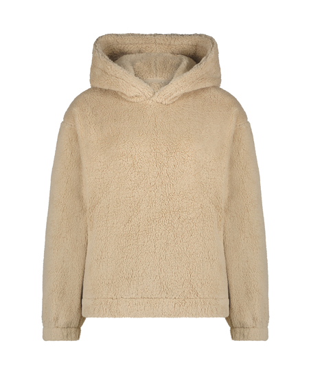 Fleece Snuggle hettegenser, Beige