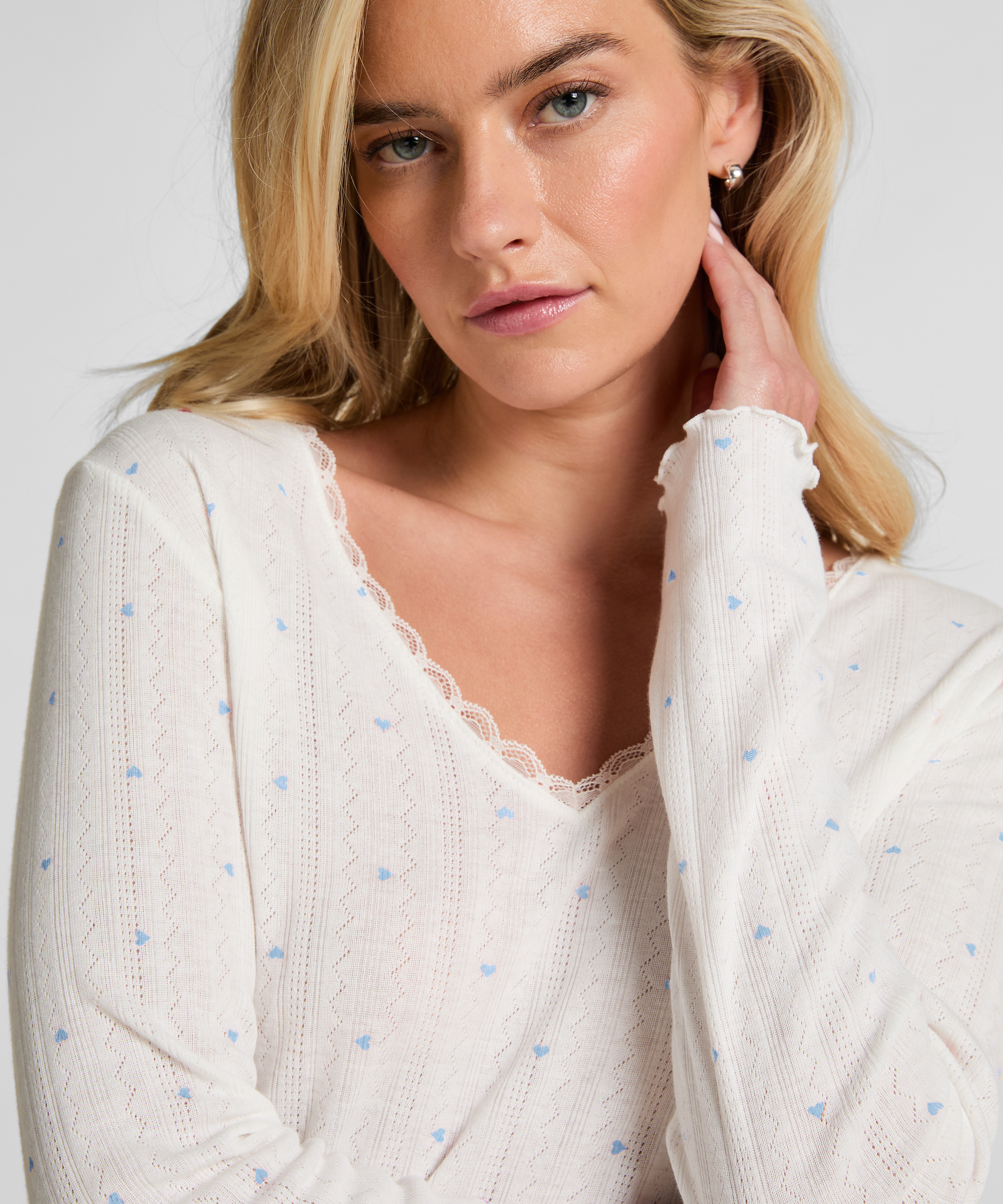 Pysjamatopp Pointelle, Blå, main