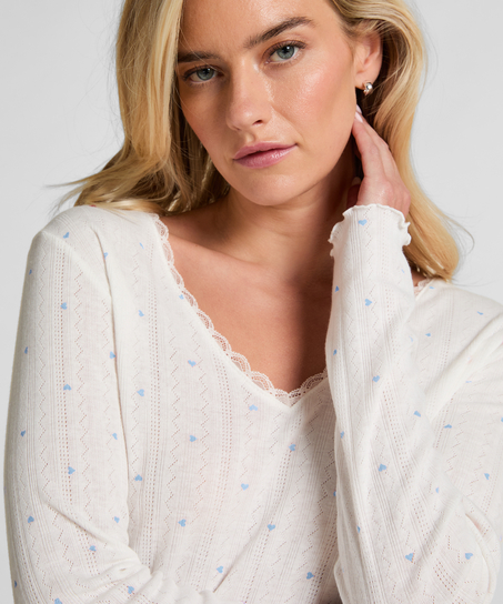 Pysjamatopp Pointelle, Blå