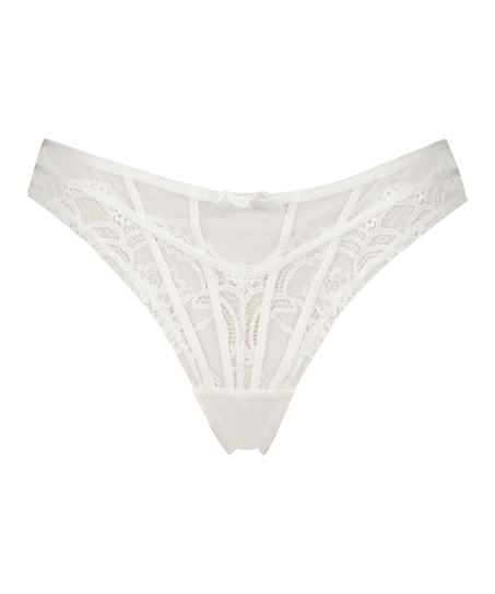 Arla brasiliansk truse med høy skjæring, Hvit