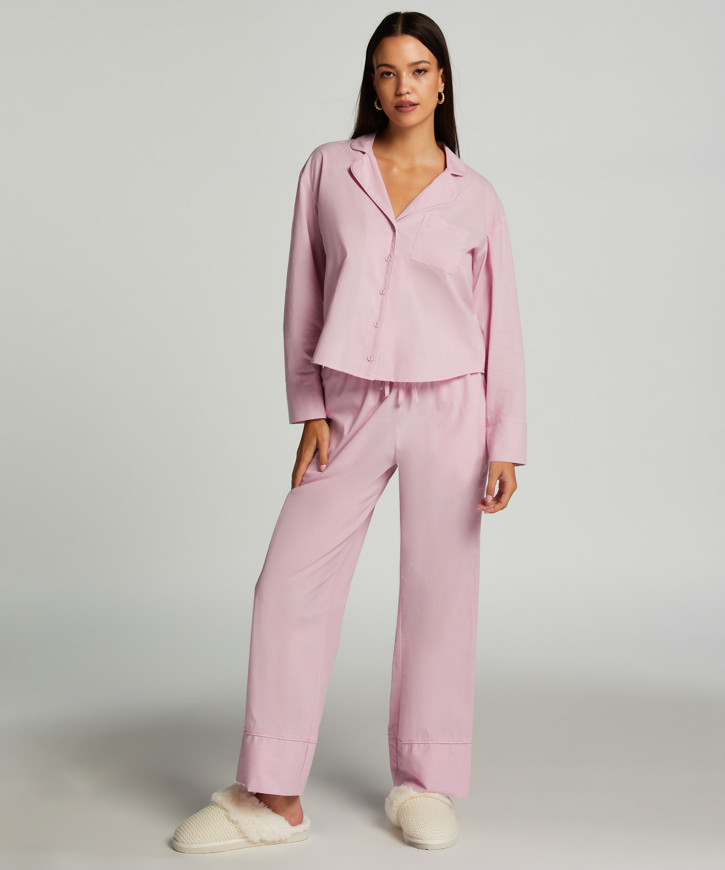 Pyjamabukserr bomull, Rosa