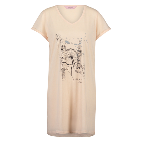 Nightshirt V-neck, Rosa