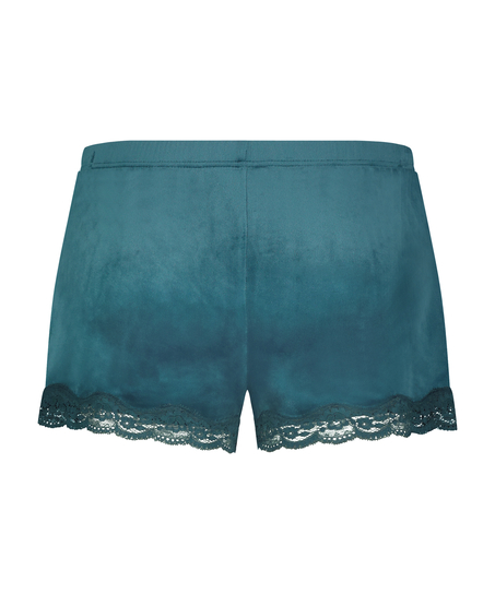 Velvet lace shorts, Blå