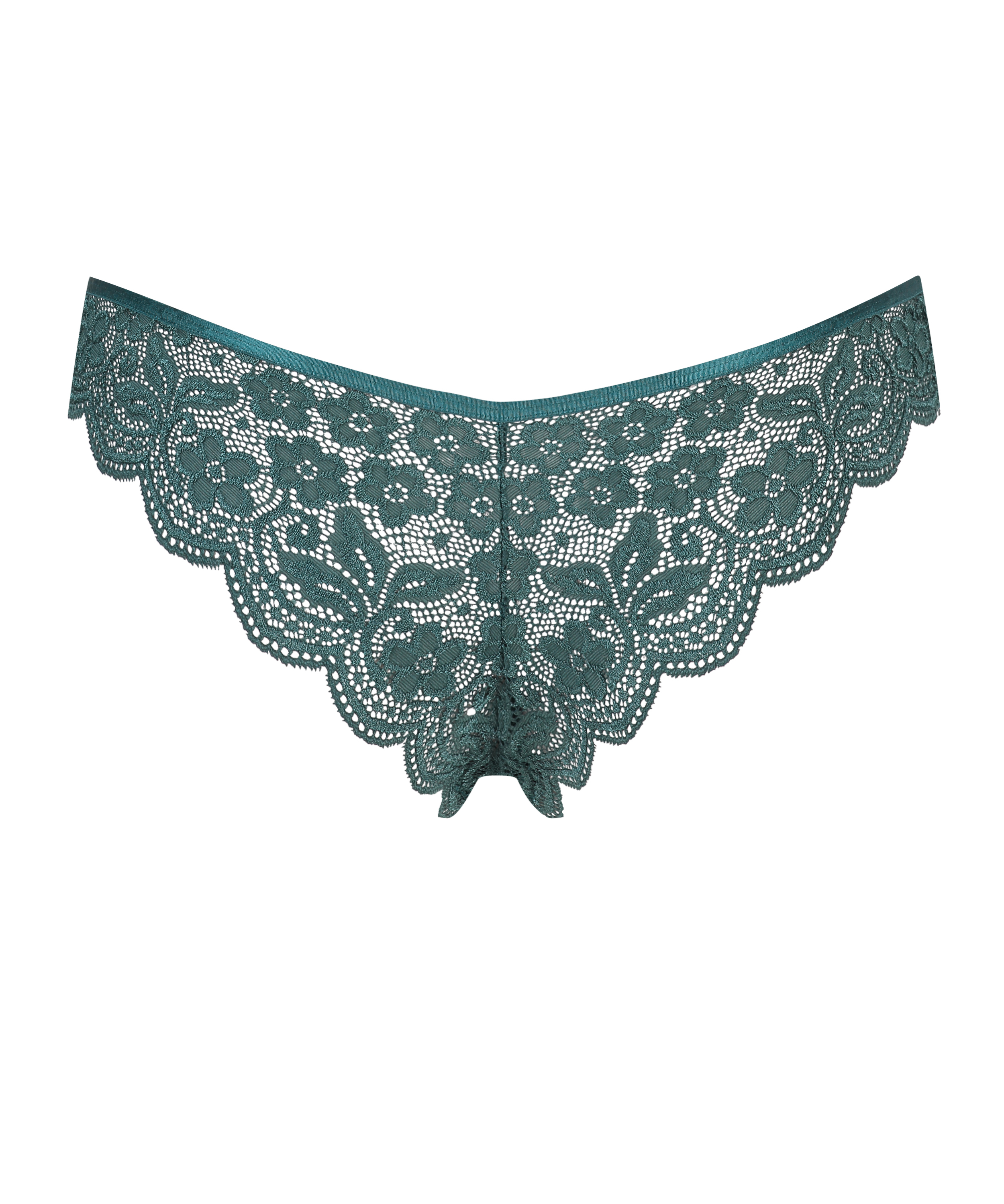 Slip br&eacute;silien jambe haute, Bl&aring;, main