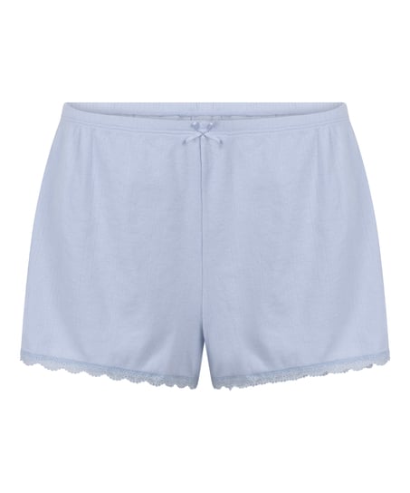 Pointelle shorts, Blå