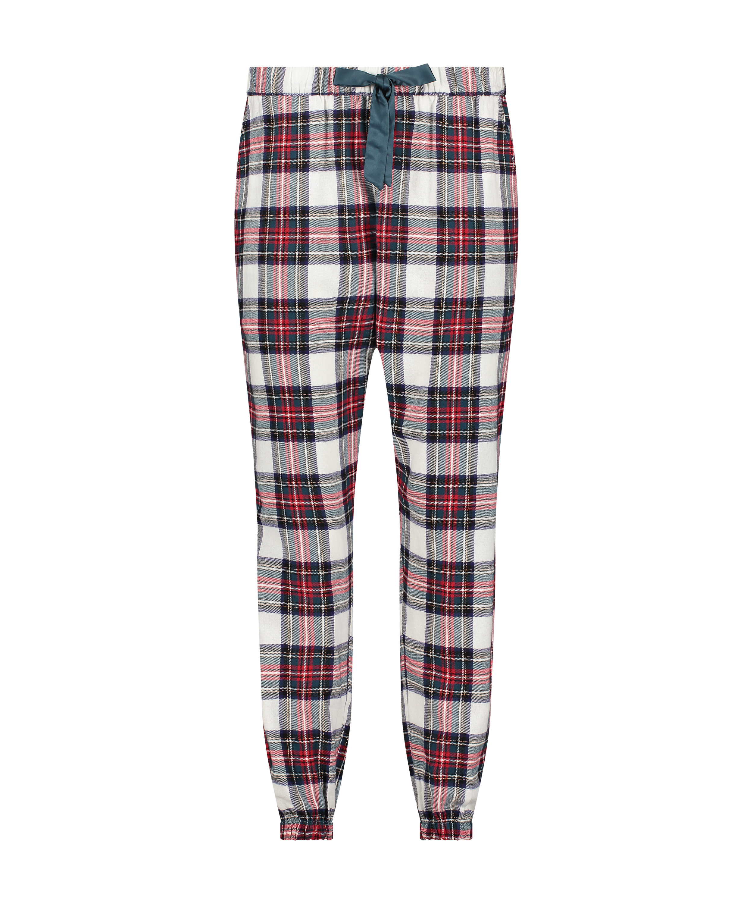 Flannel pysjamasbukse, Hvit, main