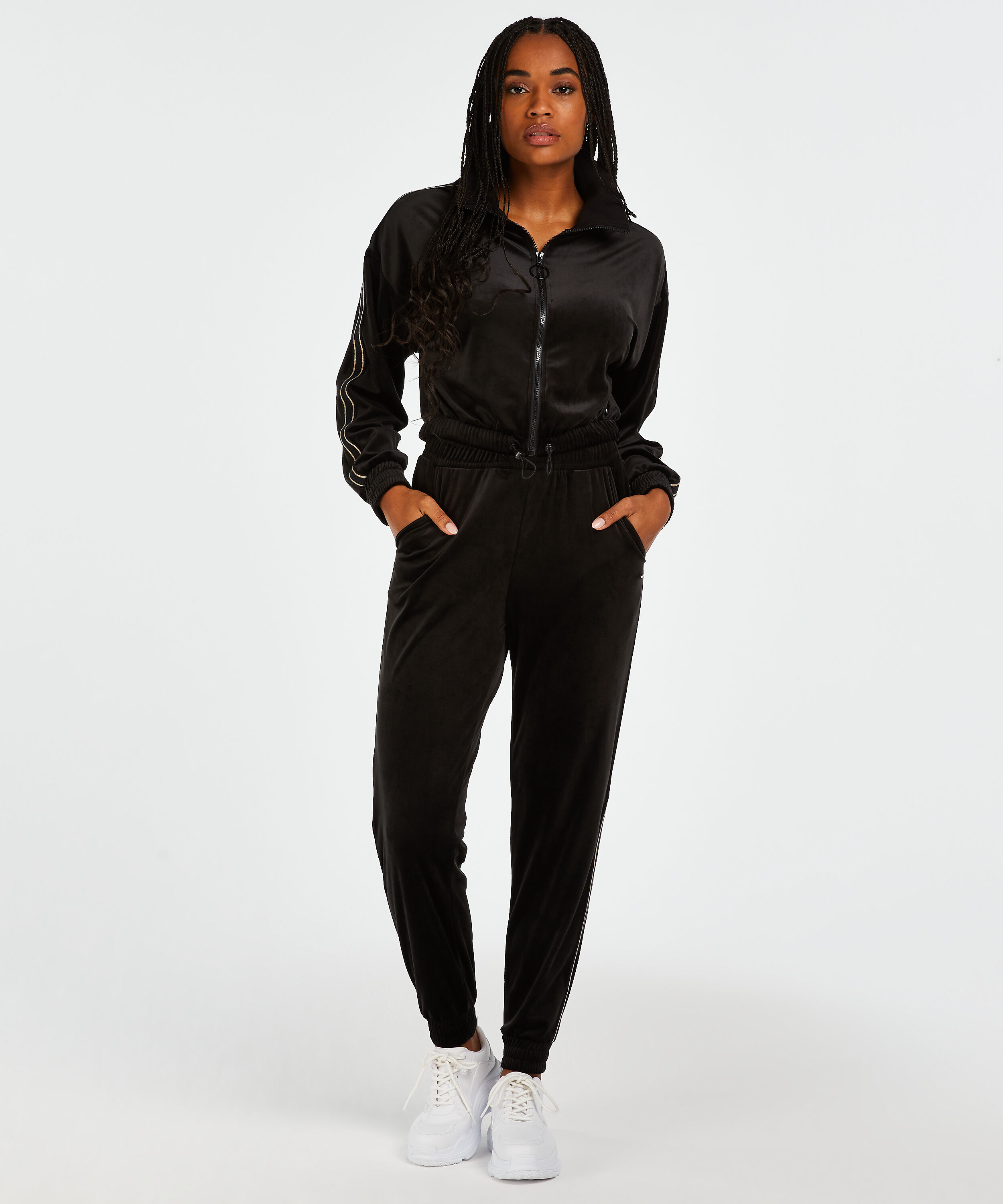 HKMX Velours sportsbukse, Svart