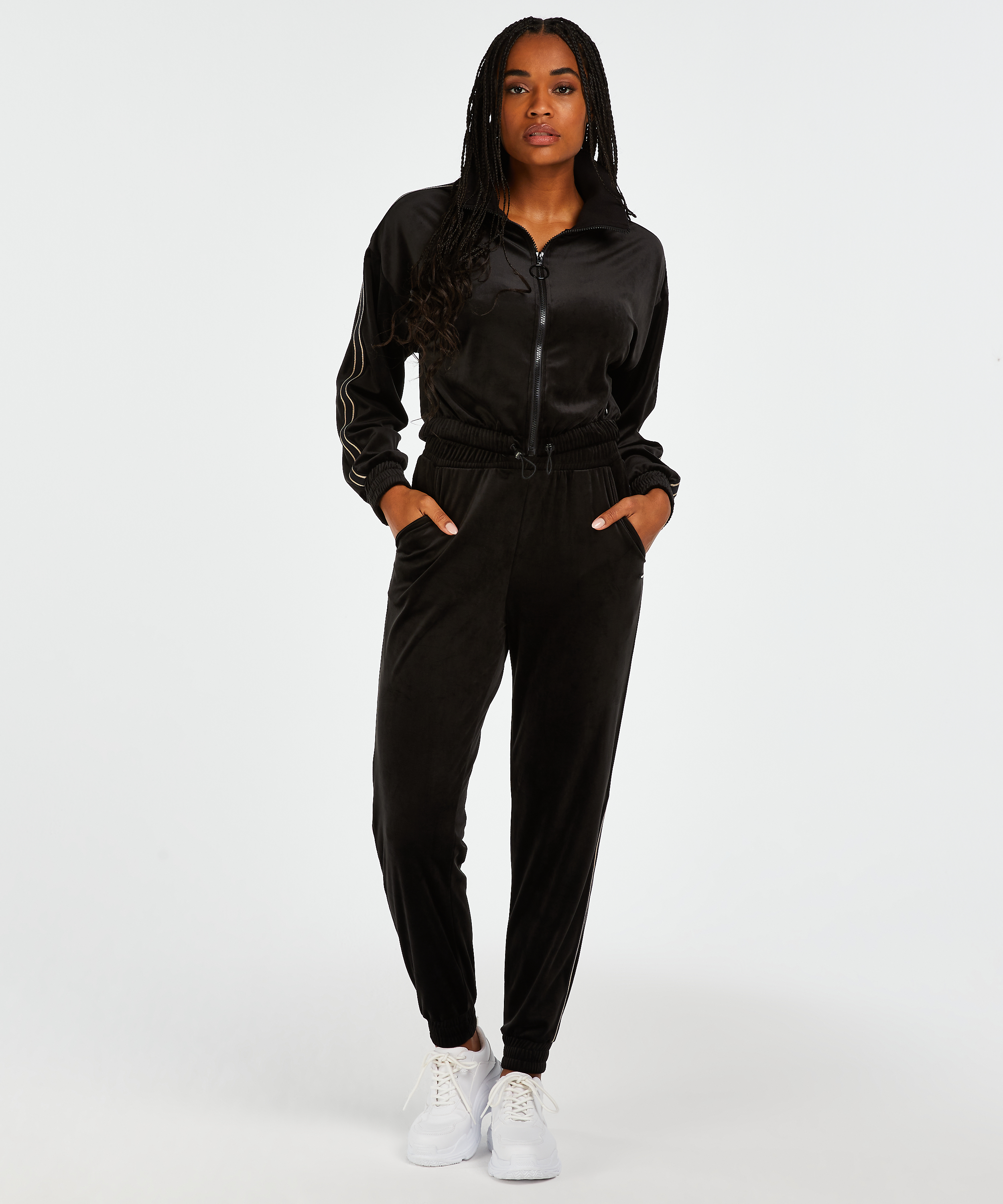 HKMX Velours sportsbukse, Svart, main