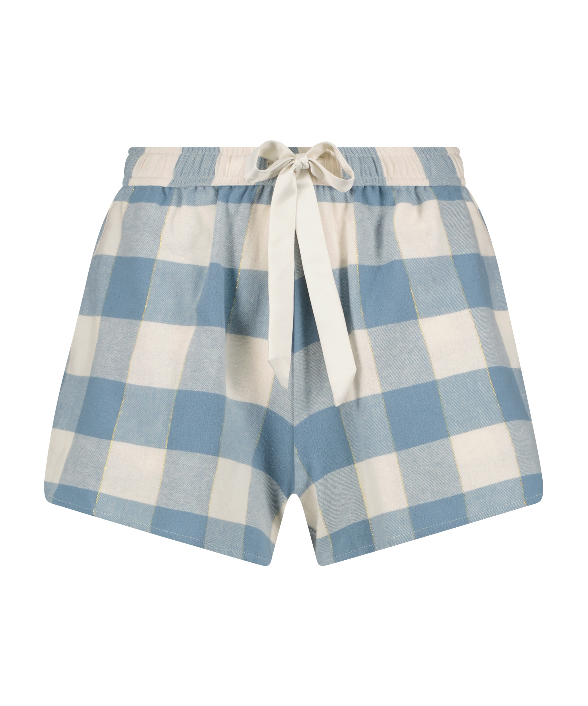 Twill Check shorts, Blå, main