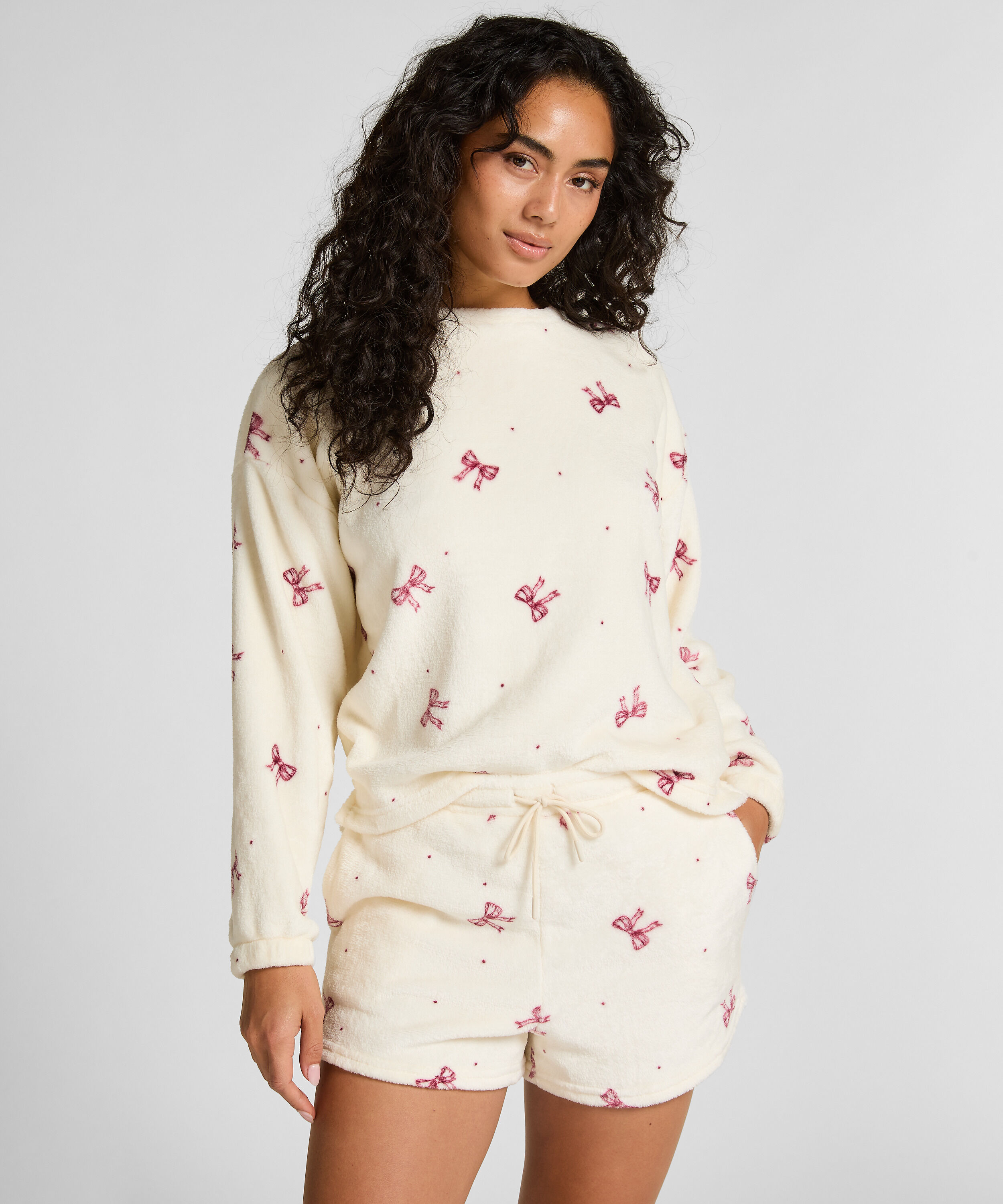 Pyjamassett fleece, Hvit Pyjamassett fleece, Hvit