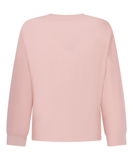 Topp Waffle Henley, Rosa