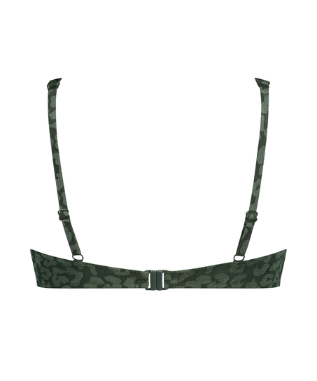 Tonal uvattert bikinitopp med spiler, Gr&oslash;nn