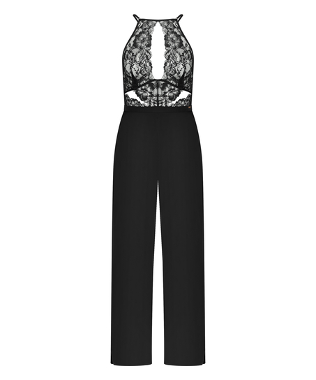 Satin Lace jumpsuit Gabriel, Svart