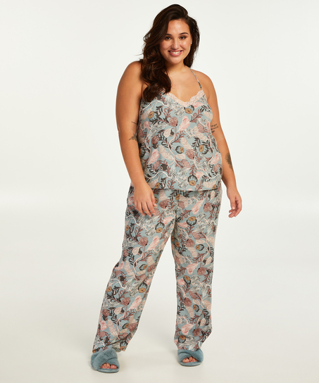 woven tapered Pyjama Pants, Grå