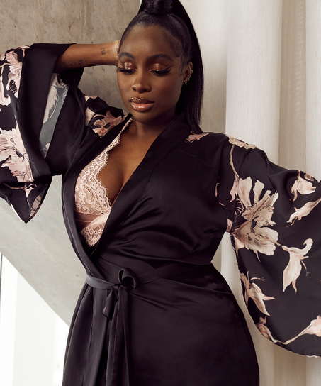 Bloom satengkimono, Svart