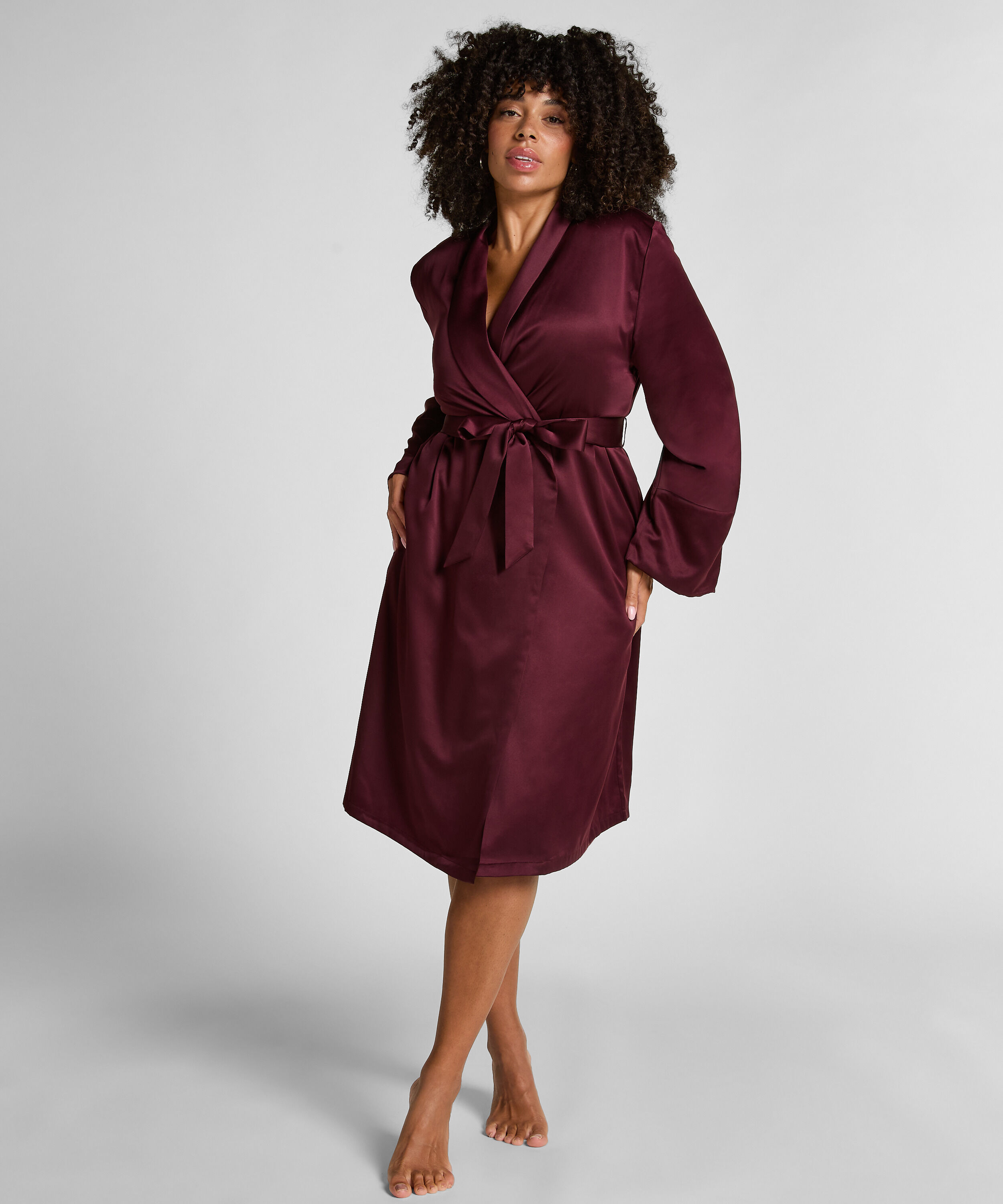 Satin fleece badekåpe, Lilla