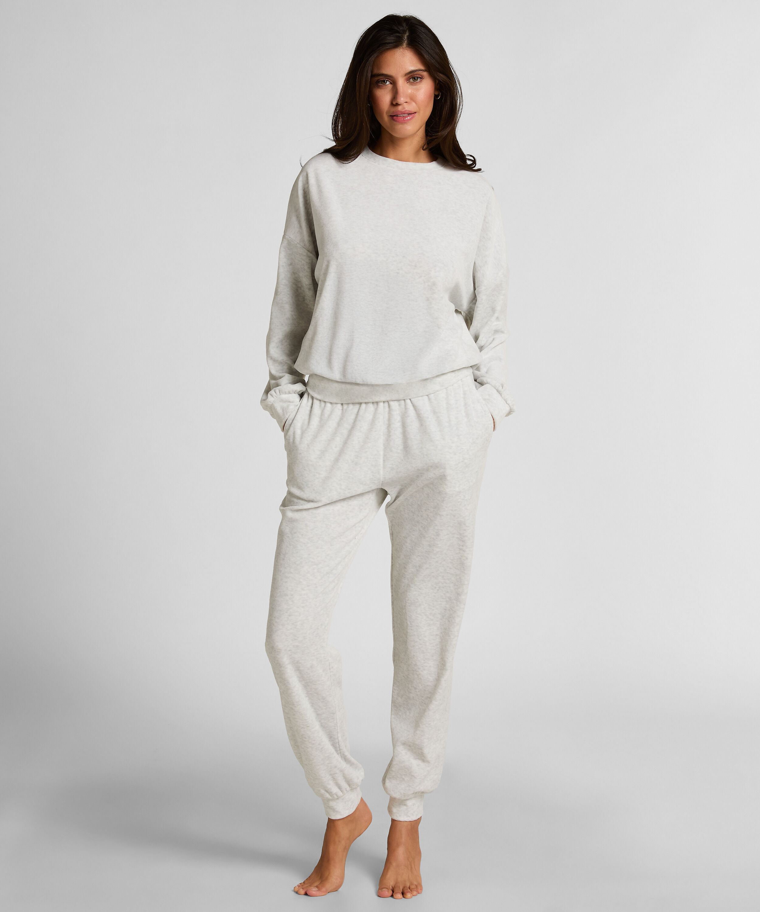 Velours Jogger, Grå Velours Jogger, Grå