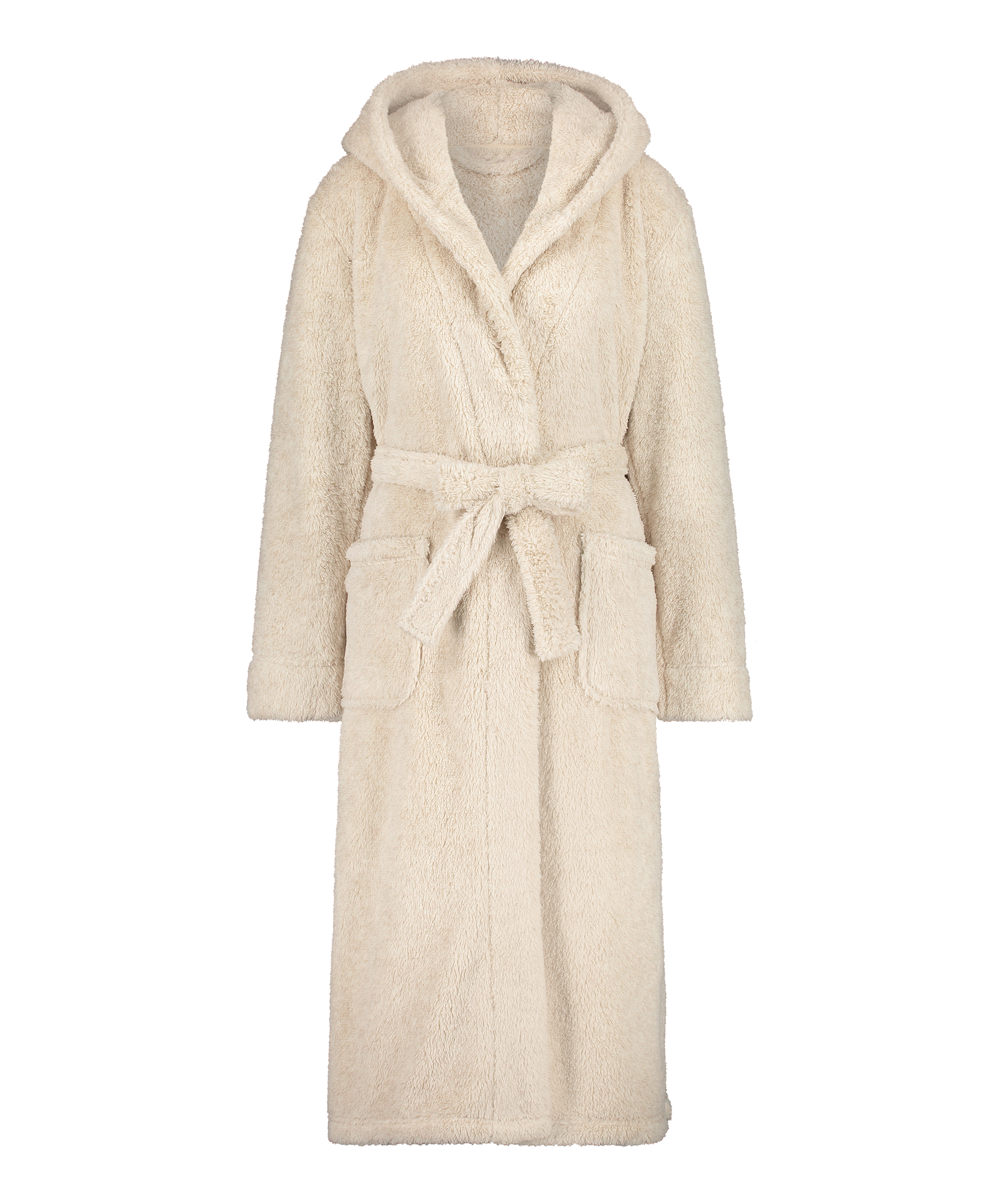 Fleece lang badekåpe, Beige, main