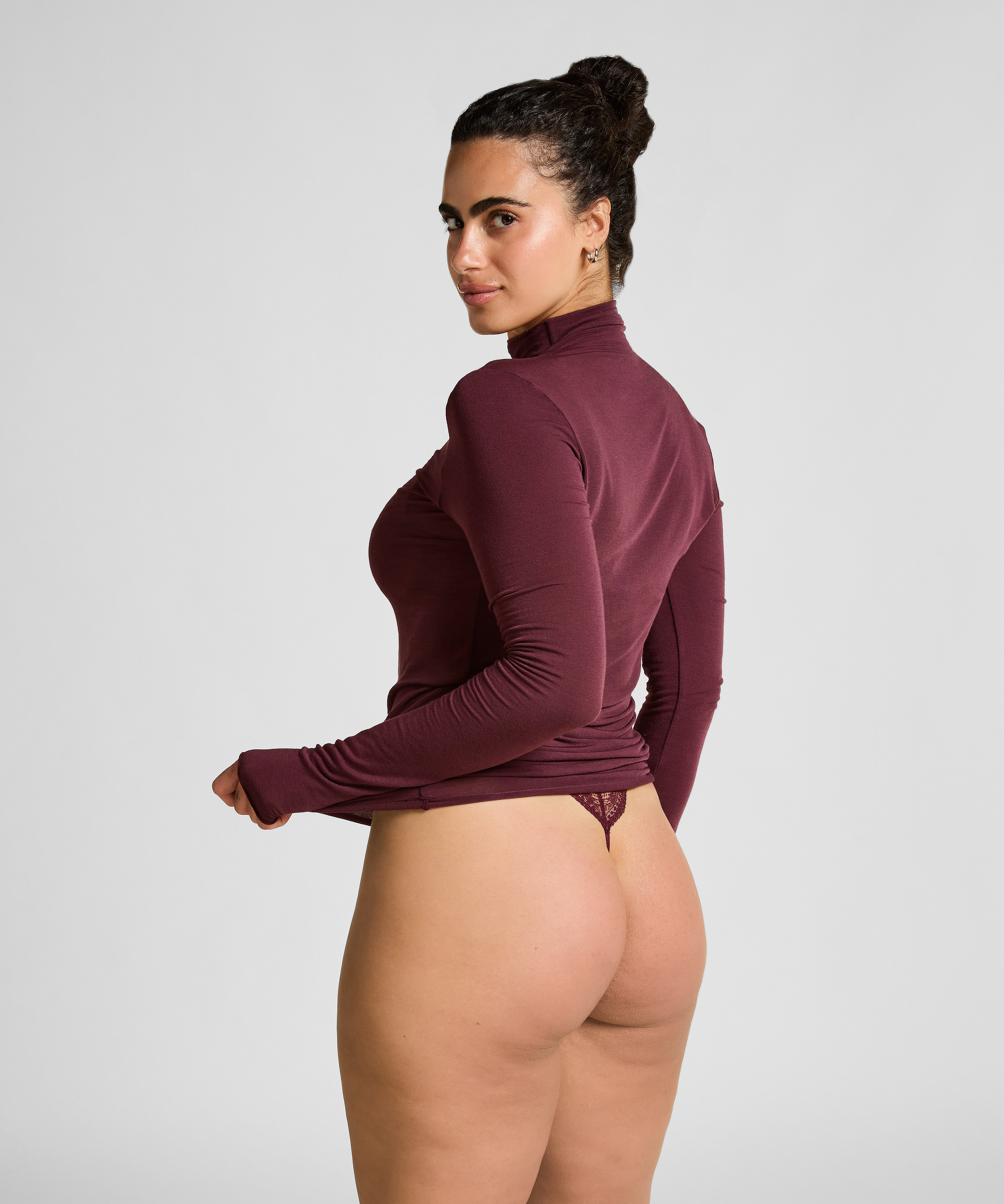 super soft kasjmir-skjorte med h&oslash;yhalset genser, Lilla, main