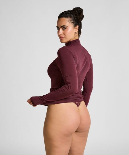 super soft kasjmir-skjorte med h&oslash;yhalset genser, Lilla