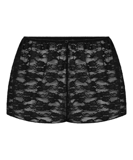 Short Allover Lace, Svart