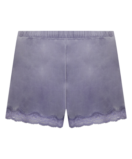 Velvet lace shorts, Lilla