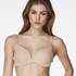 Vattert bh med bøyle stroppefri push-up Transparent Back, Beige