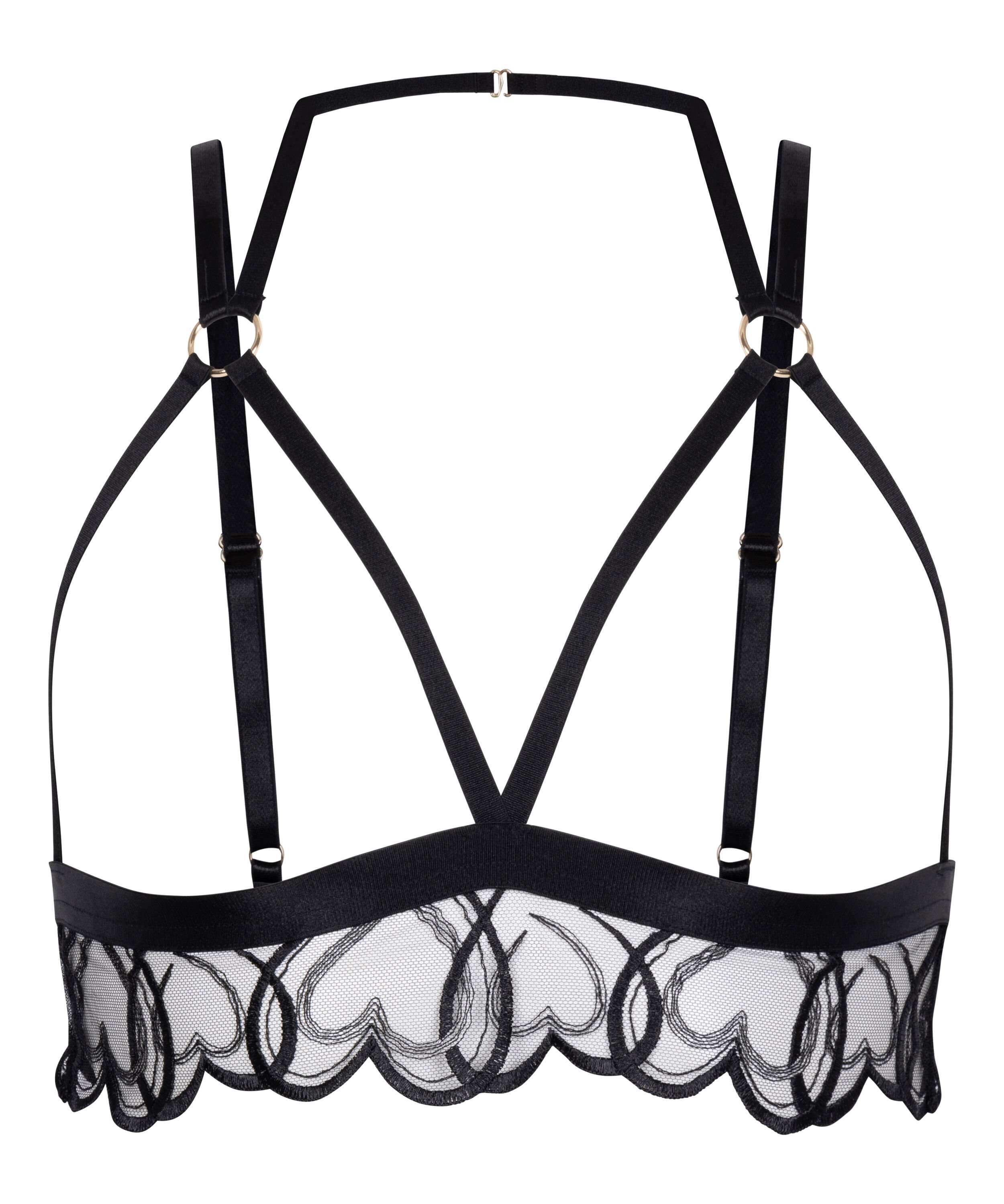 Olivia &aring;pen bralette, Svart