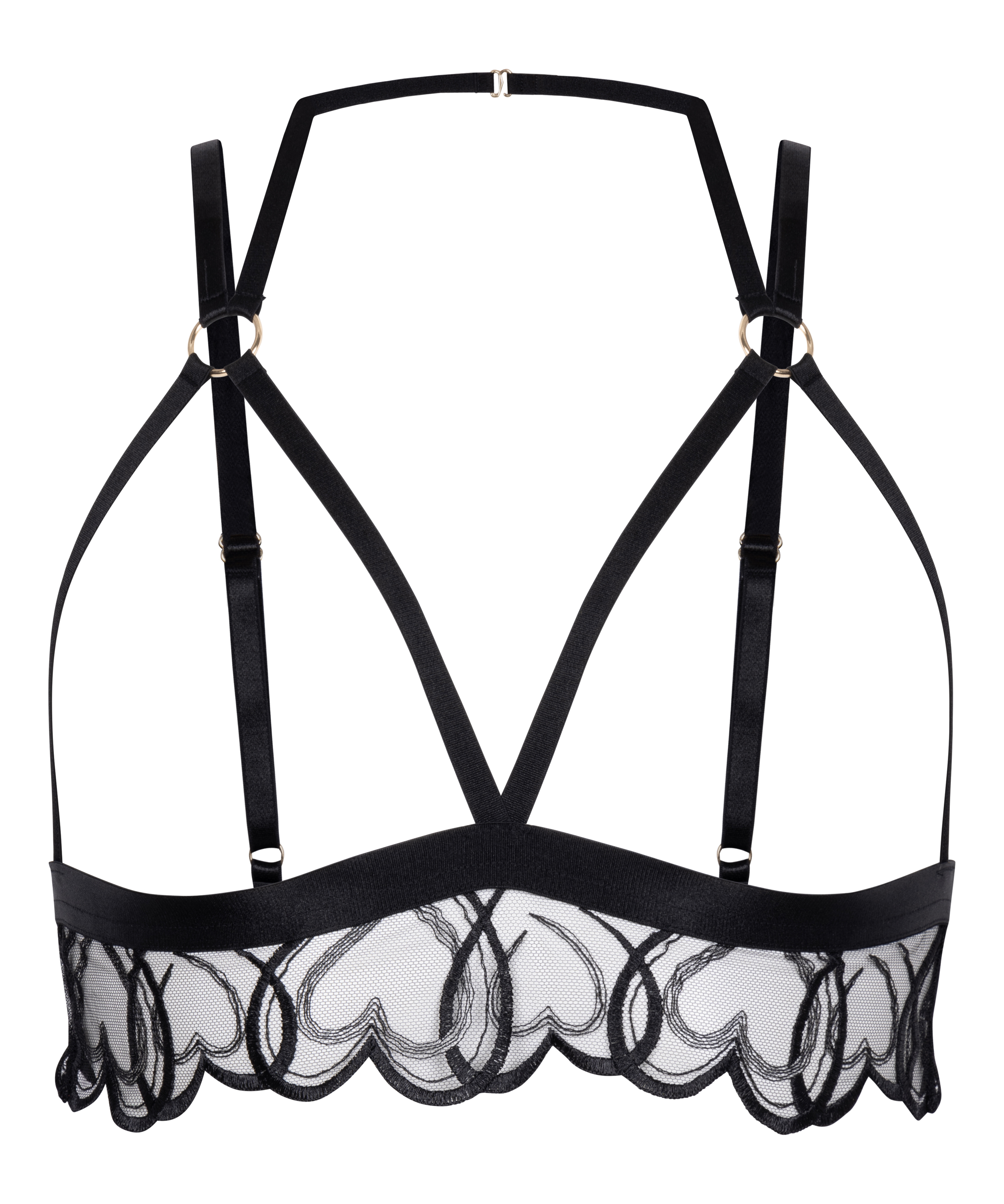 Olivia åpen bralette, Svart, main