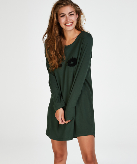 Round Neck Nightshirt, Grønn