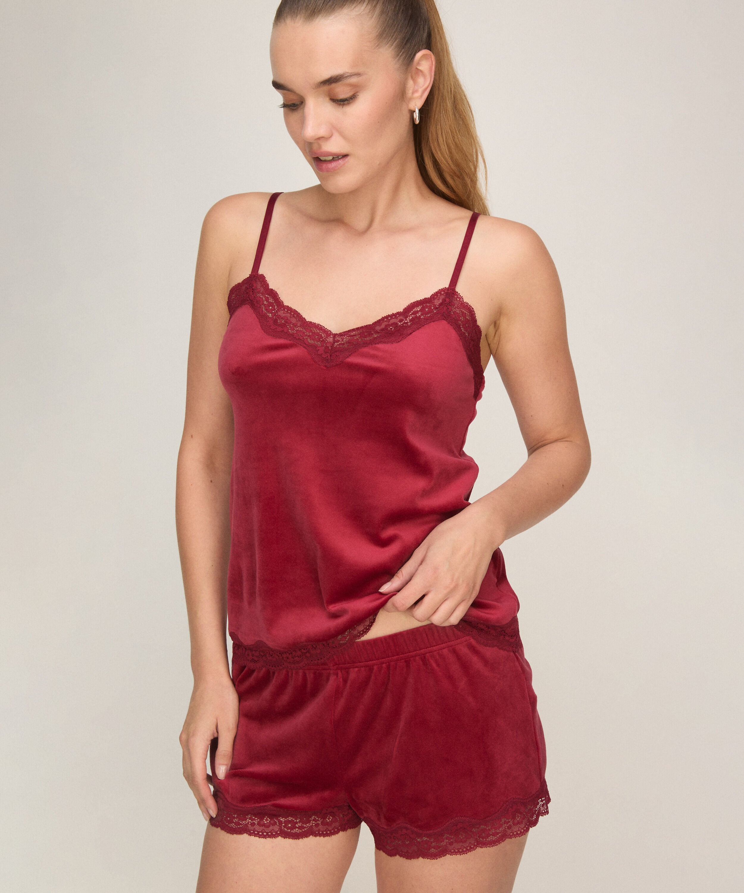 Pyjamas Cami Velours , Rød Pyjamas Cami Velours , Rød
