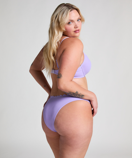Høykuttet Bikini Underdel Scallop, Lilla