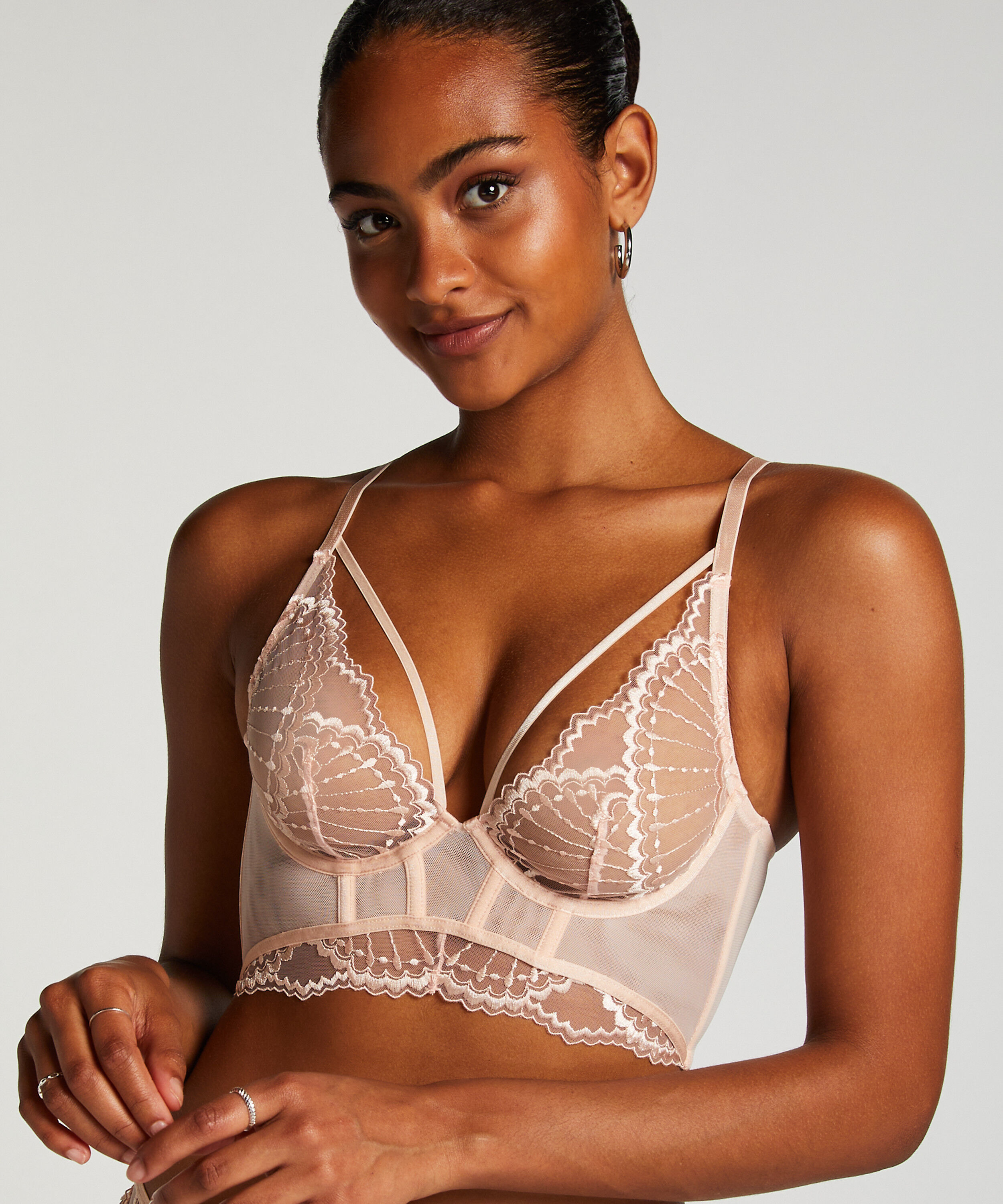 Longline upolstret spile-BH Jade, Rosa