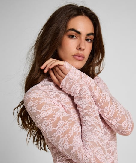 Top Allover Lace, Rosa