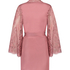Kimono med heldekkende blonder, Rosa