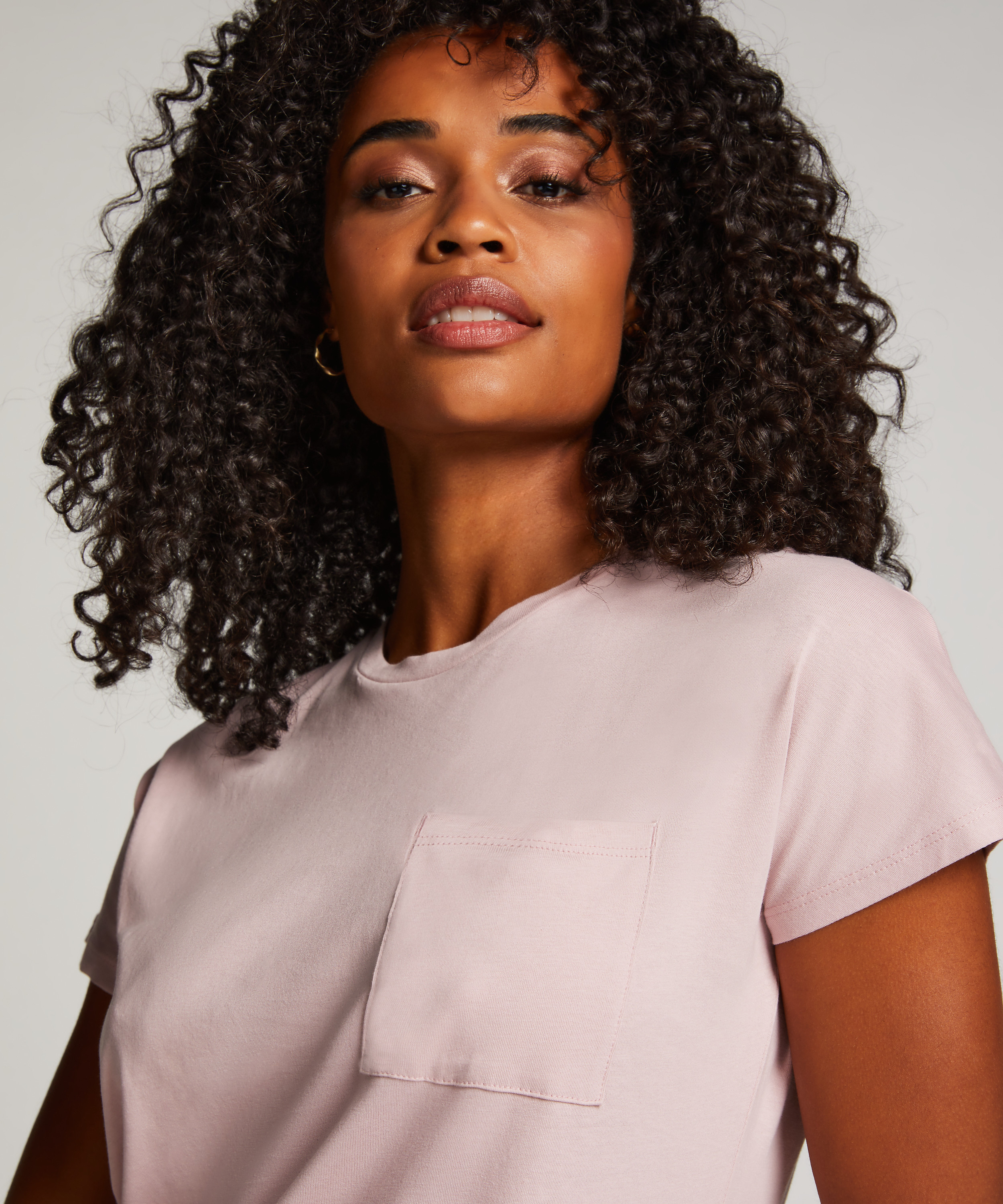 Nattskjorte med rund hals, Lilla, main