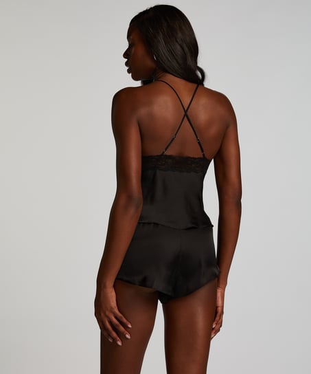 Cami-topp Satin Marcela, Svart
