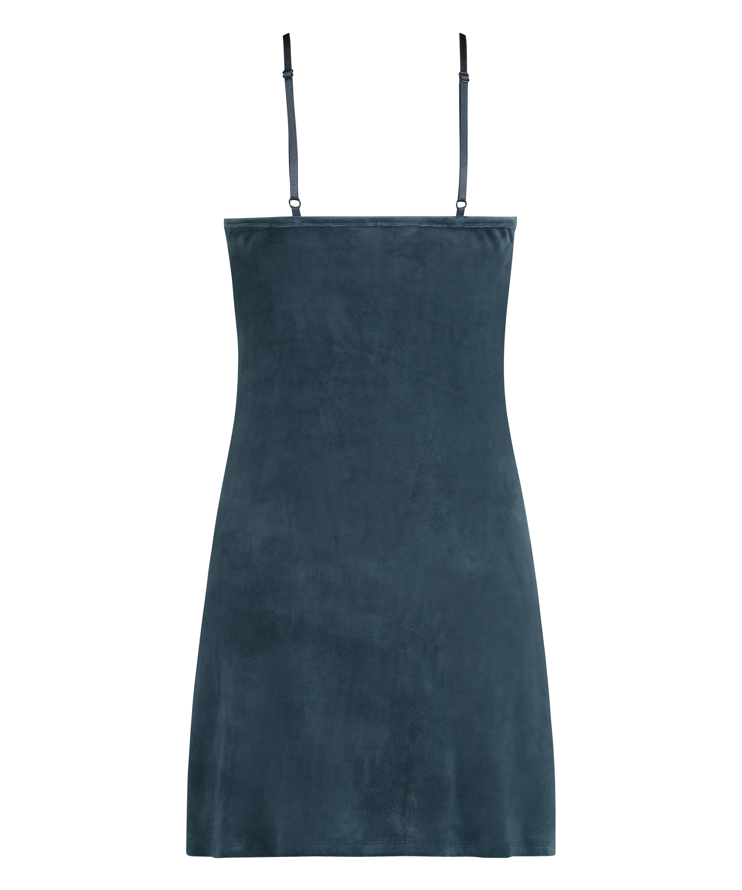 Velours Scallop Lace slipkjole, Bl&aring;, main