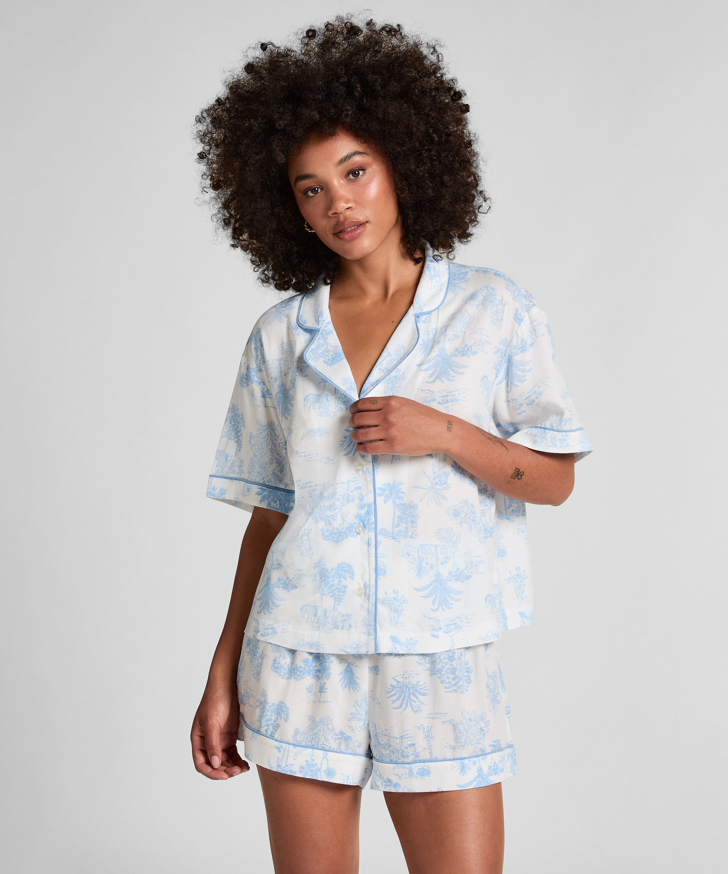 Jakke korte ermer vevd