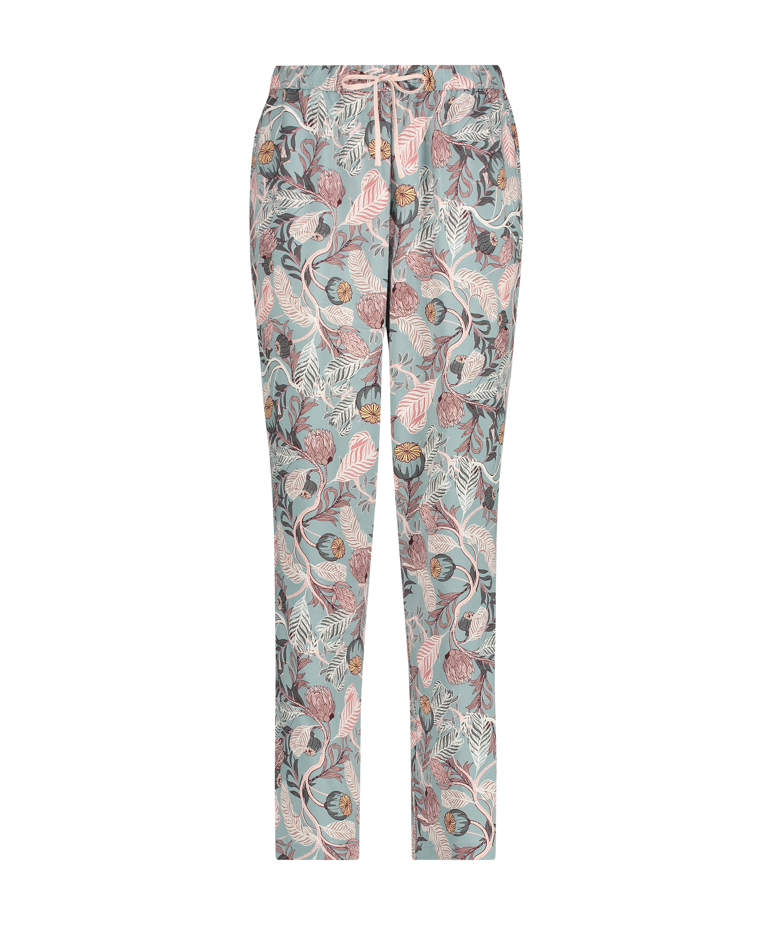 woven tapered Pyjama Pants, Grå, main