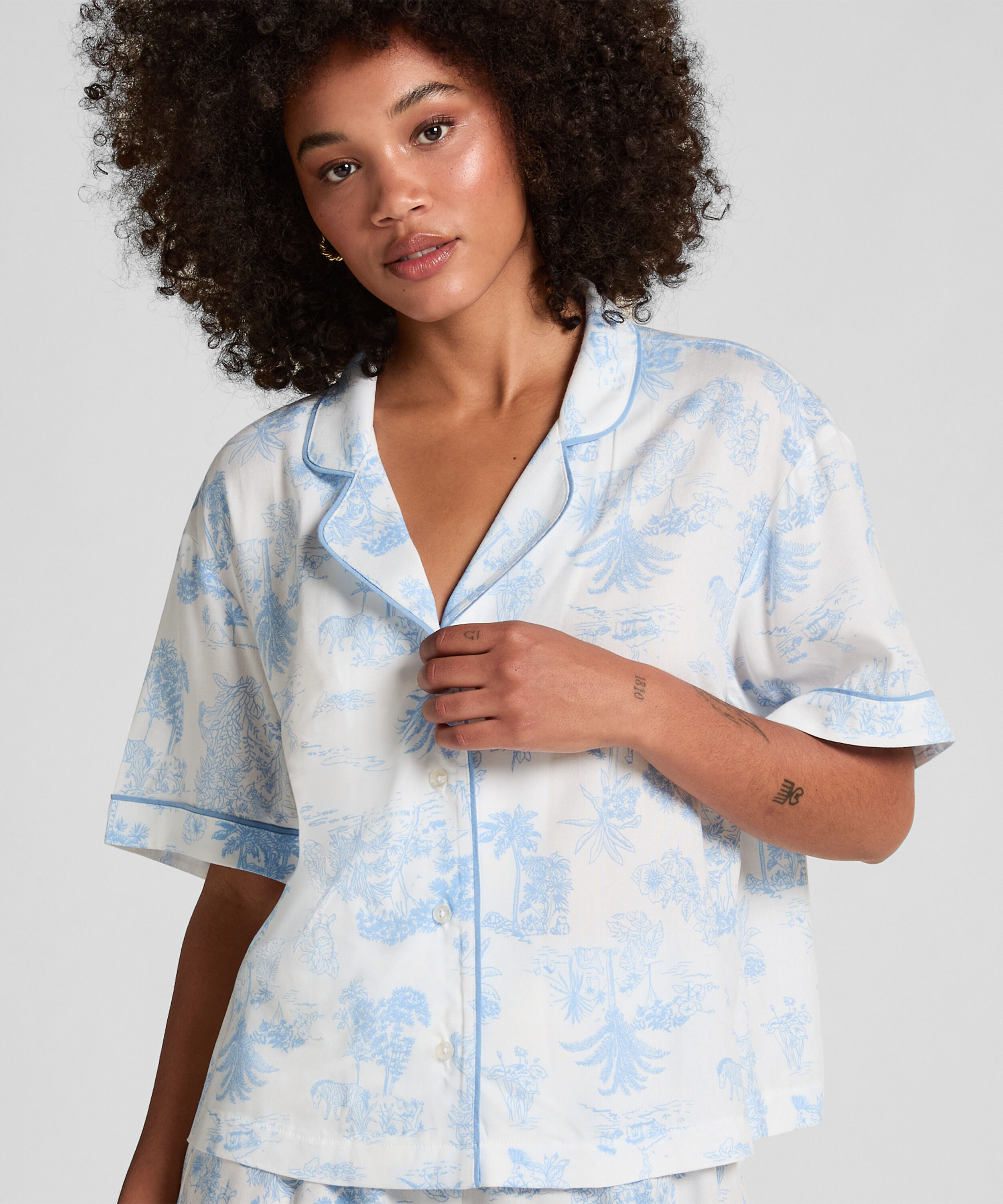 Jakke korte ermer vevd