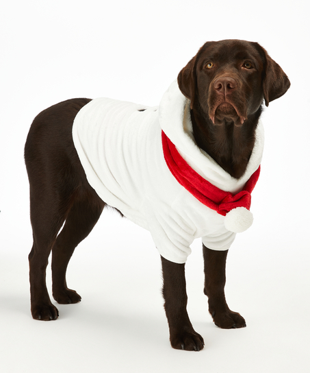 Fleece hunde-onesie, Hvit