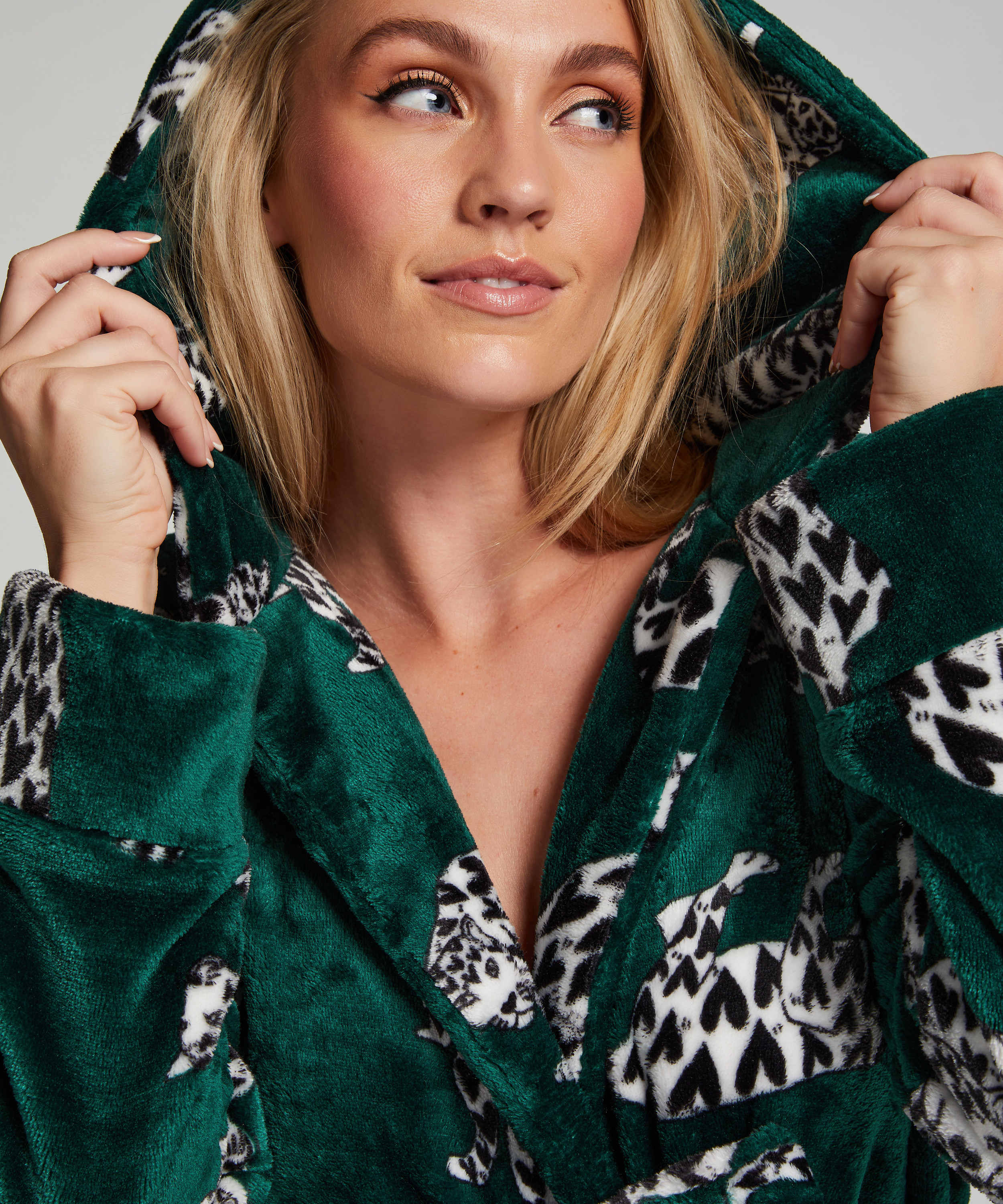 Badekåpe Fleece, Grønn, main