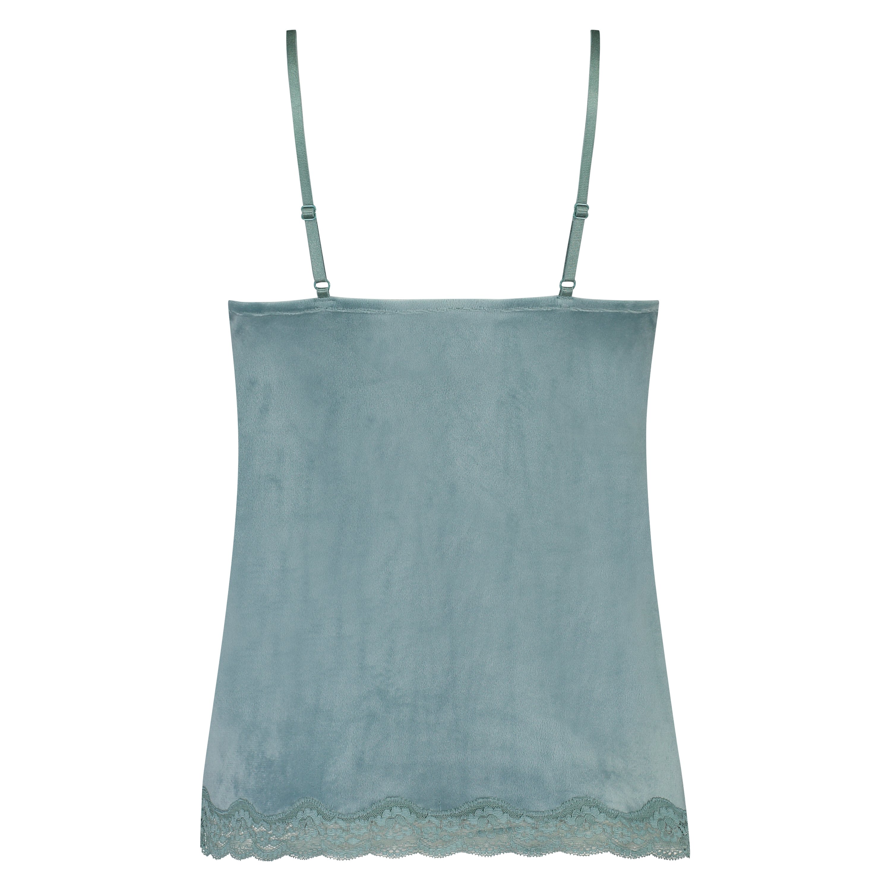 Cami-topp Velours Lace, Gr&oslash;nn, main