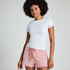Jersey Ruffled Shorts, Rosa